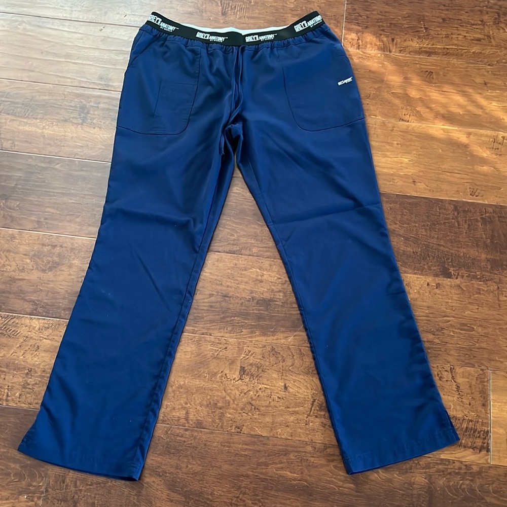 Grey's Anatomy Navy Boot Cut Scrub Pants with Branded Waistband